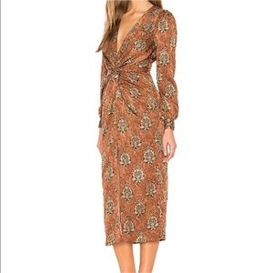 Revolve Majorelle Augustina Copper Midi Dress XS